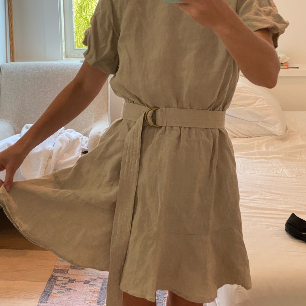 Rowie The Label Dara Mini Dress in Almond